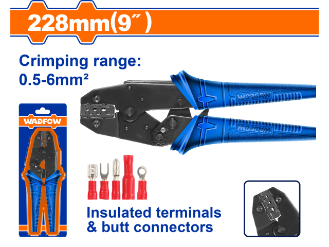 PINZA CRIMPEADORA TERMINALES AISLADOS 0.5-6MM2 9" 228MM WCP3609