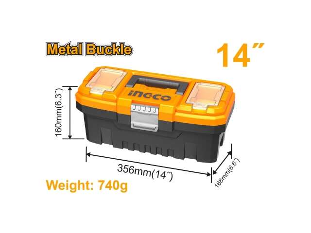 CAJA HERRAMIENTAS 14" BROCHE METALICO INGCO PBX1402