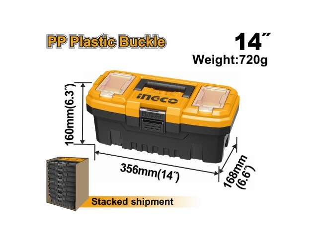 CAJA HERRAMIENTAS 14" BROCHE PLASTICO INGCO PBX1401