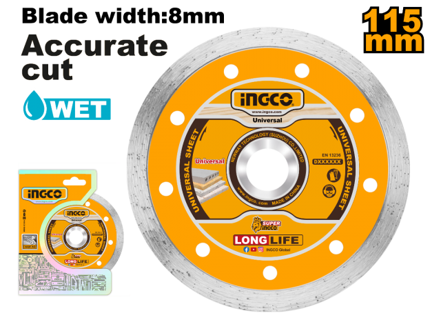 DISCO CONTINUO 115MM 4 1/2 X 22.2MM INGCO DMD021152