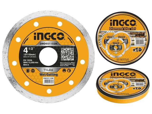 DISCO CONTINUO TURBO CERAMICA LATA X 10 PCS 4 1/2 X 22.2MM INGCO DMD021152M