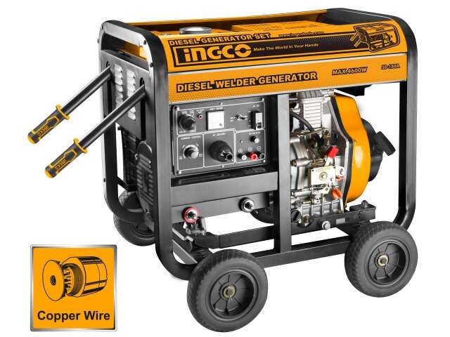 GENERADOR 4,6KW; MOTO SOLDADORA 180amp; CARGADOR DE BATERIA 12V; MOTOR DIESEL 9HP; INGCO GDW65001