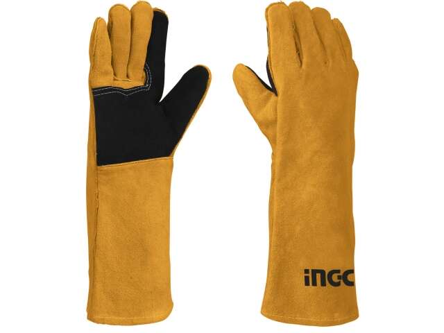 GUANTES CUERO LARGO SOLDADOR 16" INGCO HGVW02