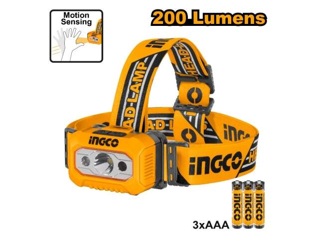 LINTERNA VINCHA MINERO LED  200 LUMENES HHL013AAA8 INGCO