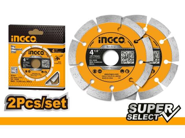 SET DISCOS SEGMENTADOS X2 4 1/2 INGCO DMD0111523