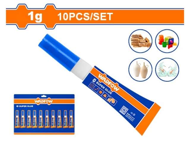 SET X 10 AHESIVO SUPER GLUE GOTITA 1GR WADFOW WGX1K03