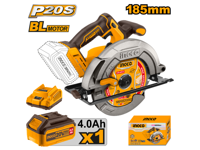 SIERRA CIRCULAR 20V BATERIA 185MM 7 1/4 + BAT 4AH + CARG CSLI18511