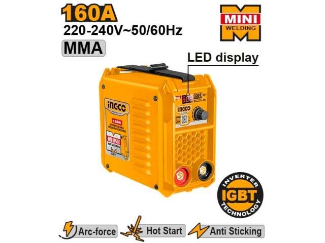 SOLDADORA INVERTER 160AMP MMA NEW MODEL INGCO ING-MMA16018